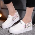春夏平底一腳蹬懶人鞋子帆布鞋平跟布鞋厚底女鞋板鞋單鞋白色內增