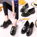 2017春夏新款英倫風小皮鞋粗跟馬丁鞋圓頭一腳蹬學生休閒百搭女鞋